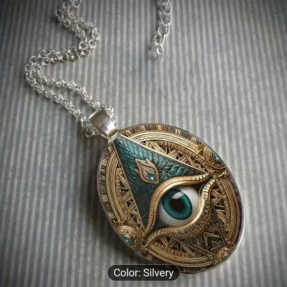 Mystic Eye Pendant Necklace in Gold and Silver - Picture 5 of 6
